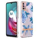 For Motorola Moto G30 / G20 / G10 / G10 Power Flowers and Plants Series IMD TPU Phone Case(Orchid Peony) - 1