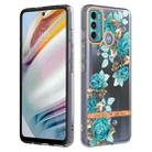 For Motorola Moto G60 / G40 Fusion Flowers and Plants Series IMD TPU Phone Case(Blue Rose) - 1