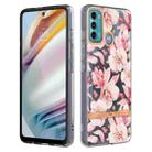 For Motorola Moto G60 / G40 Fusion Flowers and Plants Series IMD TPU Phone Case(Pink Gardenia) - 1