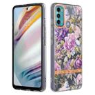 For Motorola Moto G60 / G40 Fusion Flowers and Plants Series IMD TPU Phone Case(Purple Peony) - 1