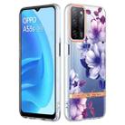 For OPPO A55 5G / A53S 5G / A54 4G / A16 / A54S 4G Flowers and Plants Series IMD TPU Phone Case(Purple Begonia) - 1