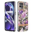 For OPPO Realme 8i Flowers and Plants Series IMD TPU Phone Case(Purple Peony) - 1