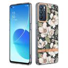 For OPPO Reno6 5G Flowers and Plants Series IMD TPU Phone Case(Green Gardenia) - 1
