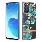 For OPPO Reno6 5G Flowers and Plants Series IMD TPU Phone Case(Blue Rose) - 1