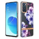 For OPPO Reno6 5G Flowers and Plants Series IMD TPU Phone Case(Purple Begonia) - 1