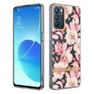 For OPPO Reno6 5G Flowers and Plants Series IMD TPU Phone Case(Pink Gardenia) - 1