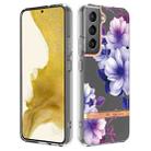 For Samsung Galaxy S22 Flowers and Plants Series IMD TPU Phone Case(Purple Begonia) - 1