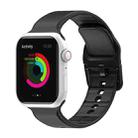 Silicone Watch Band For Apple Watch Ultra 49mm&Watch Ultra 2 49mm / Series 9&8&7 45mm / SE 3&SE 2&6&SE&5&4 44mm / 3&2&1 42mm(Black) - 1