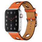 PU Silver Buckle Watch Band For Apple Watch Series 9&8&7 41mm / SE 3&SE 2&6&SE&5&4 40mm / 3&2&1 38mm(Orange) - 1