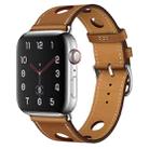 PU Silver Buckle Watch Band For Apple Watch Series 8&7 41mm / SE 2&6&SE&5&4 40mm / 3&2&1 38mm(Brown) - 1