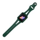 Silicone Integrated Watch Band For Apple Watch Series 8&7 41mm / SE 2&6&SE&5&4 40mm / 3&2&1 38mm(Green) - 1