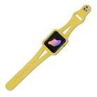 Silicone Integrated Watch Band For Apple Watch Series 8&7 41mm / SE 2&6&SE&5&4 40mm / 3&2&1 38mm(Yellow) - 1