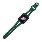 Silicone Integrated Watch Band For Apple Watch Series 8&7 45mm / SE 2&6&SE&5&4 44mm / 3&2&1 42mm(Green) - 1