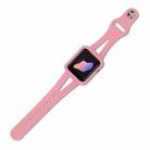 Silicone Integrated Watch Band For Apple Watch Series 8&7 45mm / SE 2&6&SE&5&4 44mm / 3&2&1 42mm(Pink) - 1