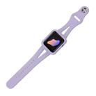 Silicone Integrated Watch Band For Apple Watch Series 8&7 45mm / SE 2&6&SE&5&4 44mm / 3&2&1 42mm(Purple) - 1