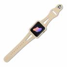 Silicone Integrated Watch Band For Apple Watch Series 8&7 45mm / SE 2&6&SE&5&4 44mm / 3&2&1 42mm(Apricot) - 1