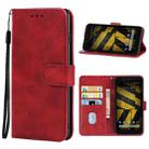 Leather Phone Case For CAT S42(Red) - 1