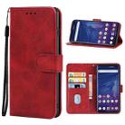 Leather Phone Case For Fujitsu Arrows 5G F-51A(Red) - 1