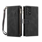 For Samsung Galaxy A73 5G Retro Frosted Leather Phone Case(Black) - 2
