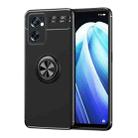 For OPPO Reno7 SE 5G Ring Holder 360 Degree Rotating TPU Case(Black) - 1