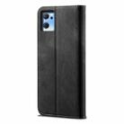 For OPPO Reno7 5G Denim Texture Casual Style Leather Phone Case(Black) - 3