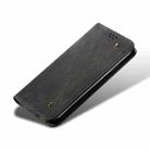 For OPPO Reno7 5G Denim Texture Casual Style Leather Phone Case(Black) - 4