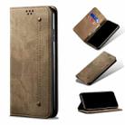 For OPPO Reno7 5G Denim Texture Casual Style Leather Phone Case(Khaki) - 1