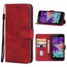 Leather Phone Case For Wiko Rainbow Lite(Red) - 1