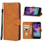 Leather Phone Case For Wiko Rainbow Lite(Brown) - 1