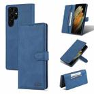 For Samsung Galaxy S22 Ultra AZNS Dream II Skin Feel PU+TPU Horizontal Flip PU Phone Case(Blue) - 1