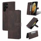 For Samsung Galaxy S22 Ultra AZNS Dream II Skin Feel PU+TPU Horizontal Flip PU Phone Case(Coffee) - 1