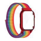 Nylon Loop Integrated Case Screen Cover Watch Band For Apple Watch Series 7 41mm(Rainbow) - 1