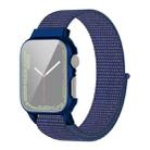 Nylon Loop Integrated Case Screen Cover Watch Band For Apple Watch Series 7 41mm(Indigo) - 1