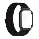 Nylon Loop Integrated Case Screen Cover Watch Band For Apple Watch Series 7 41mm(Black) - 1