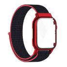 Nylon Loop Integrated Case Screen Cover Watch Band For Apple Watch Series 7 41mm(Red Black) - 1