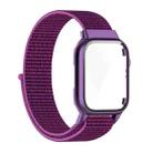 Nylon Loop Integrated Case Screen Cover Watch Band For Apple Watch Series 7 41mm(Pitaya Purple) - 1