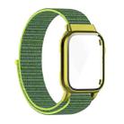 Nylon Loop Integrated Case Screen Cover Watch Band For Apple Watch Series 7 41mm(Bright Yellow) - 1