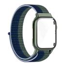 Nylon Loop Integrated Case Screen Cover Watch Band For Apple Watch Series 7 41mm(Green Blue) - 1