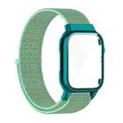 Nylon Loop Integrated Case Screen Cover Watch Band For Apple Watch Series 7 45mm(Blue Sea Green) - 1