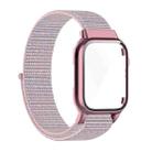 Nylon Loop Integrated Case Screen Cover Watch Band For Apple Watch Series 7 45mm(Pink Sand) - 1