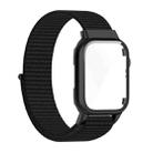 Nylon Loop Integrated Case Screen Cover Watch Band For Apple Watch Series 7 45mm(Dark Black) - 1