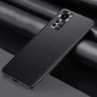 For Xiaomi 12 5G Plain Skin Leather Phone Case(Black) - 1