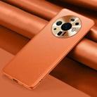 For Xiaomi Mi 12 Ultra 5G Plain Skin Leather Phone Case(Orange) - 1