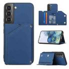 For Samsung Galaxy S22 5G Skin Feel PU + TPU + PC Phone Case with Card Slots(Blue) - 1