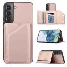For Samsung Galaxy S22 5G Skin Feel PU + TPU + PC Phone Case with Card Slots(Rose Gold) - 1