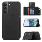 For Samsung Galaxy S22+ 5G Skin Feel PU + TPU + PC Phone Case with Card Slots(Black) - 1