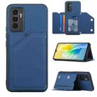 For vivo S10e / V23e Skin Feel PU + TPU + PC Phone Case with Card Slots(Blue) - 1