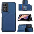 For Xiaomi Redmi Note 11 Pro Skin Feel PU + TPU + PC Phone Case with Card Slots(Blue) - 1