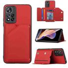 For Xiaomi Redmi Note 11 Pro Skin Feel PU + TPU + PC Phone Case with Card Slots(Red) - 1