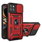 For OPPO Realme 8i Sliding Camera Cover TPU+PC Phone Case(Red) - 1